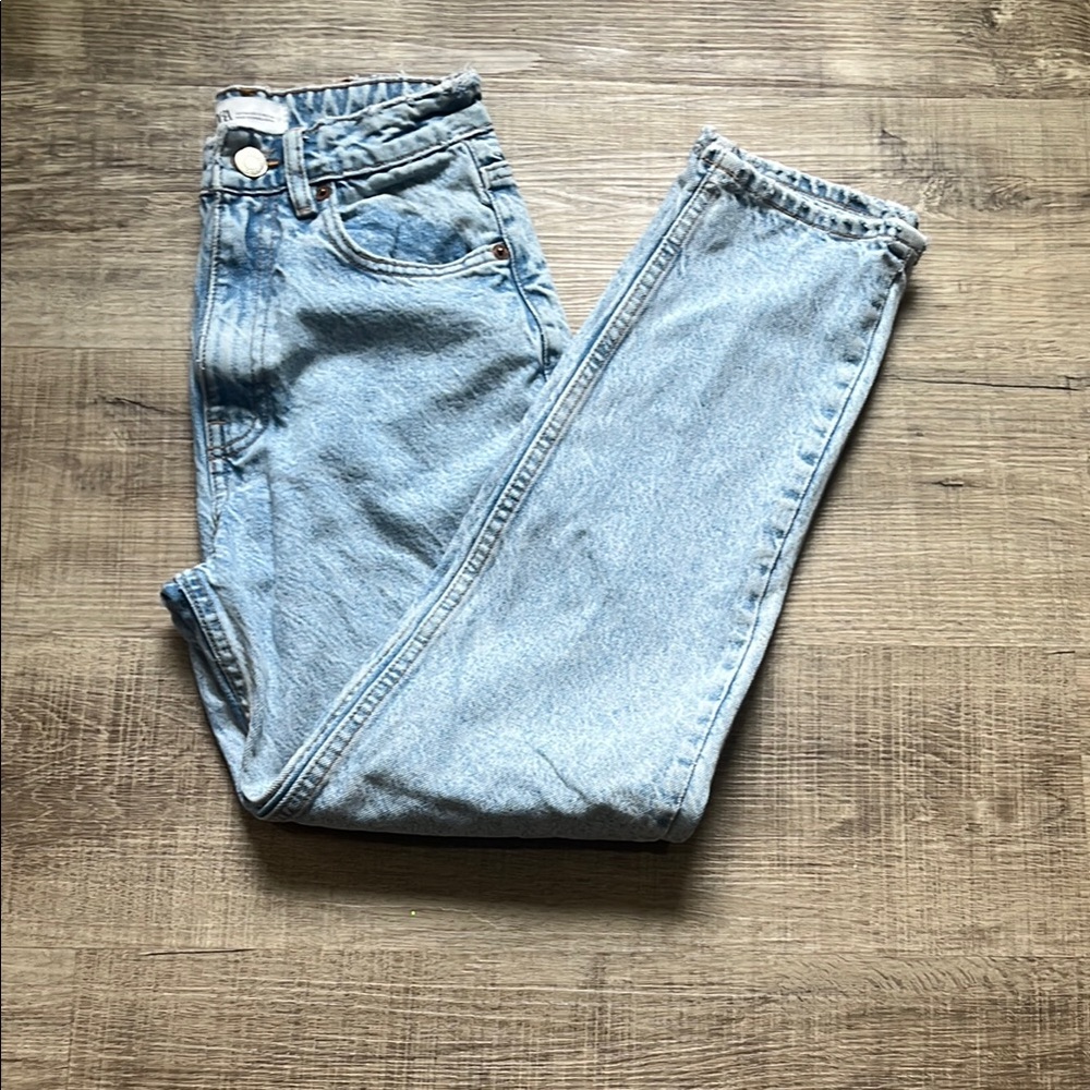 Zara Blue High Rise Jeans Classic Style